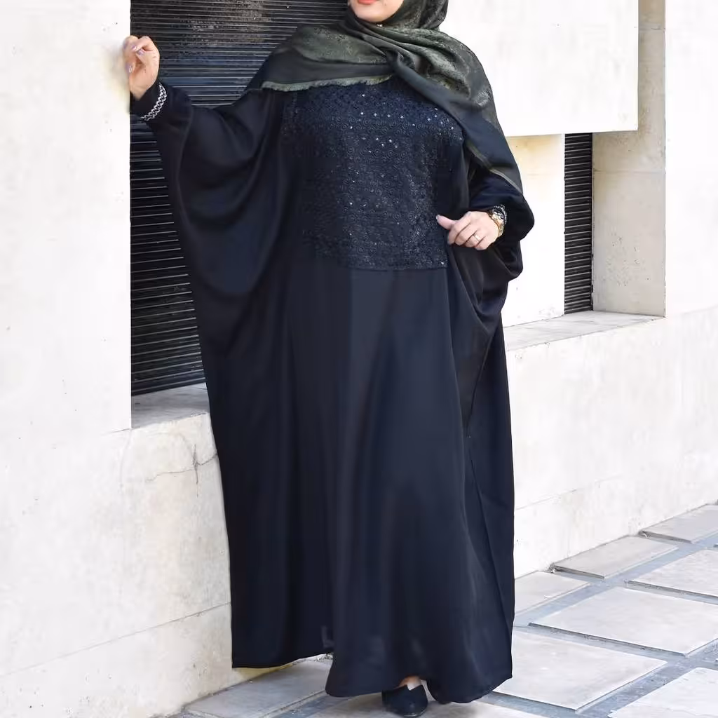 عبای مشکی سوزن دوزی 