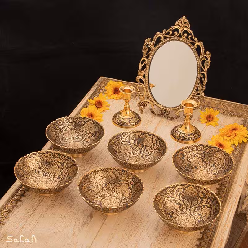 ست هفت سین برنجی آنتیک کد 1171