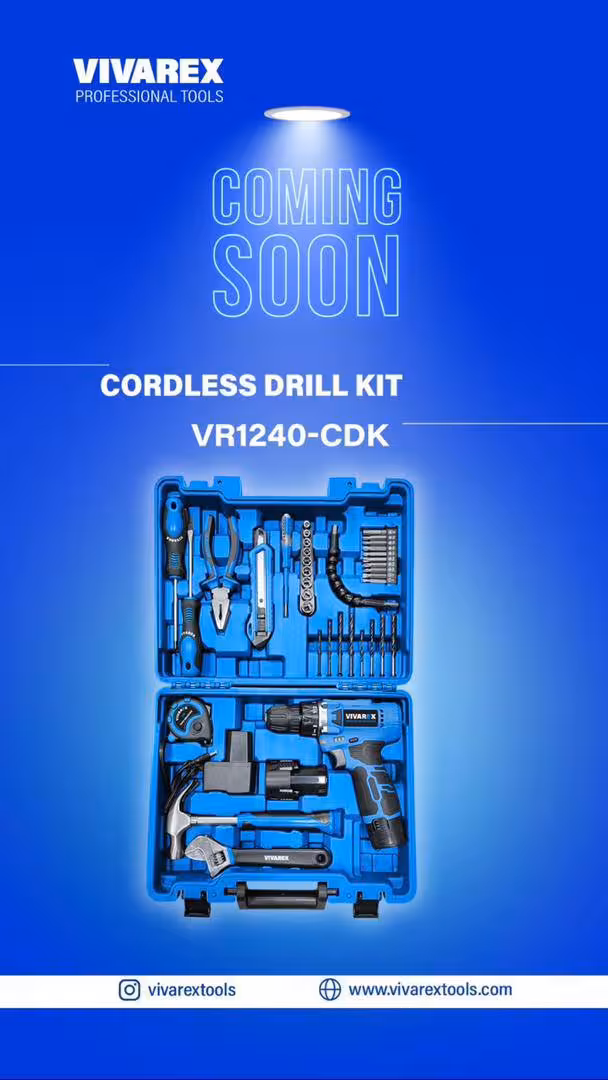 کیت 100 عددی دریل شارژی 12 ولت ویوارکس با لوازم مدل VR1240-CDK
