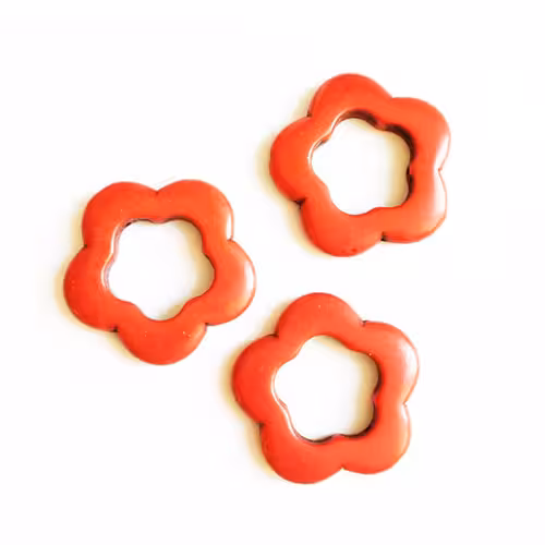 سنگ فیروزه قرمز طرح گل 3/5 cm بسته 12 عددی