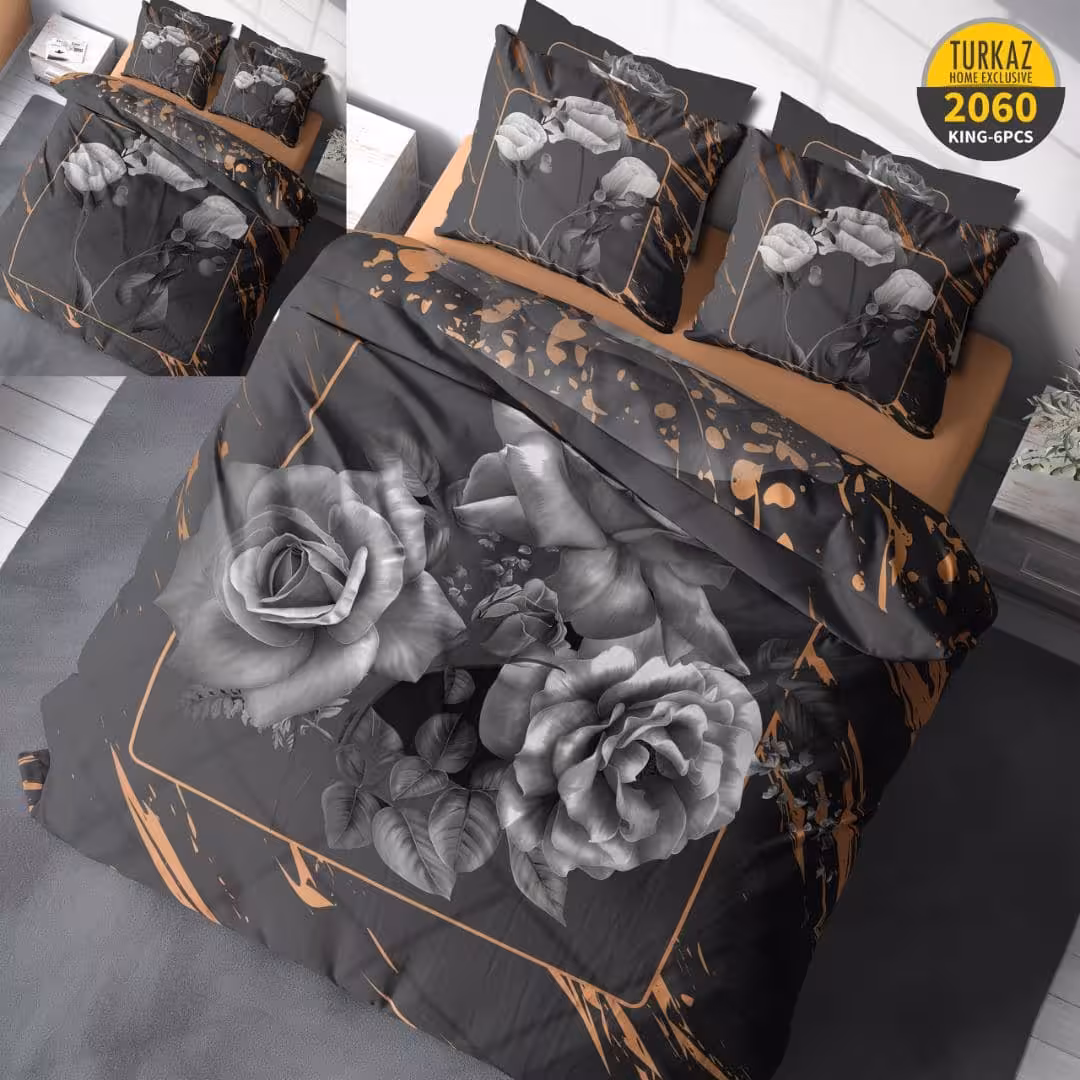 سرویس لحاف روتختی 2 نفره چاپی تنسل برند ترکاز(Turkaz) کد 2060