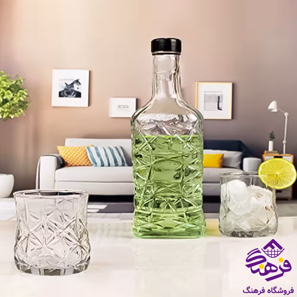 بطري و ليوان ايس و ريور پنجره اي کاوه 8دک