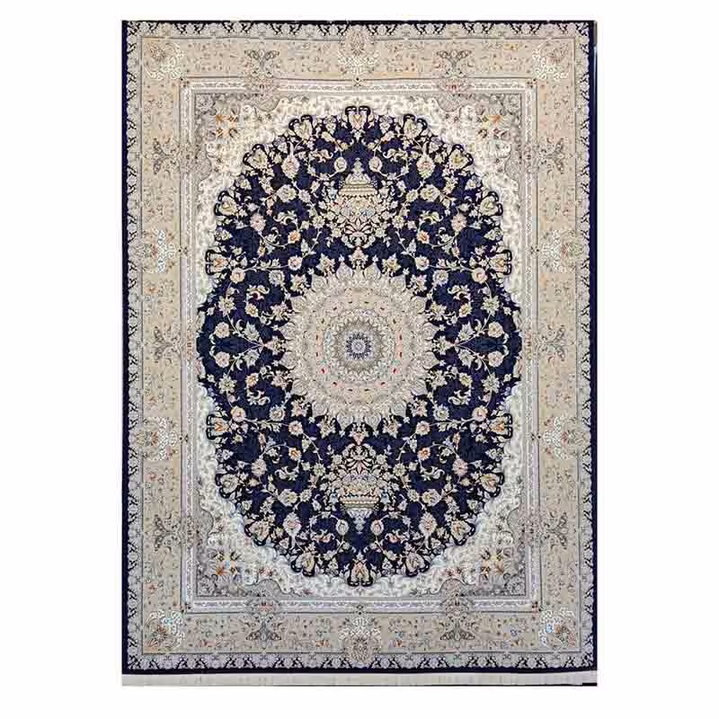 فرش ماشینی 700 شانه کد 7714 Navy Blue