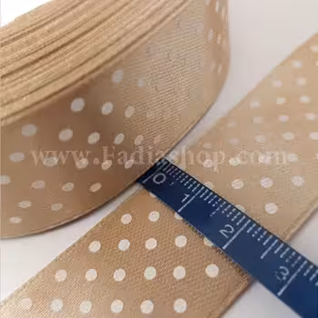 روبان 25 خالدار کرم 25