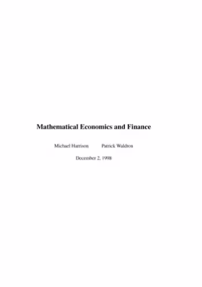 خرید و دانلود نسخه کامل کتاب Mathematical Economics and Finance