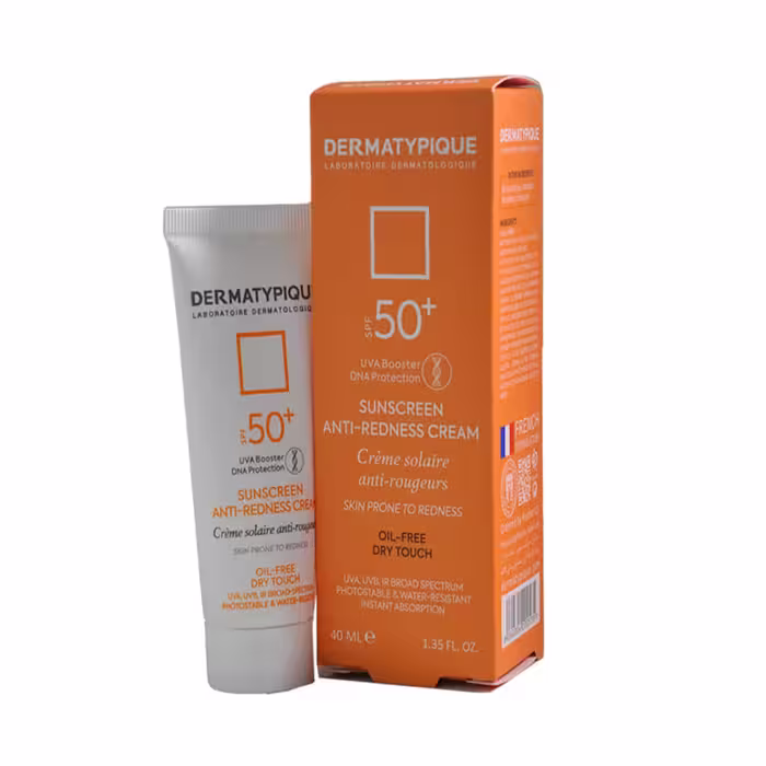 ضد آفتاب پوست قرمز و حساس بی رنگ پوست چرب درماتیپیک SPF50