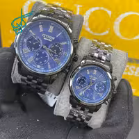 خرید ست ساعت زنانه و مردانه سیتیزن اسپشیال سه موتوره فعال کیفیت عالی ساخت ژاپن استیل رنگ ثابت کد 2116050 - ردگل