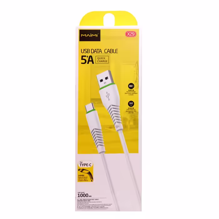 کابل تبدیل USB به USB-C مایمی مدل X29 طول 1 متر