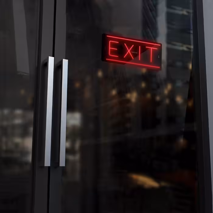 چراغ دیواری نئون دیزاین طرح Exit-BL_RD
