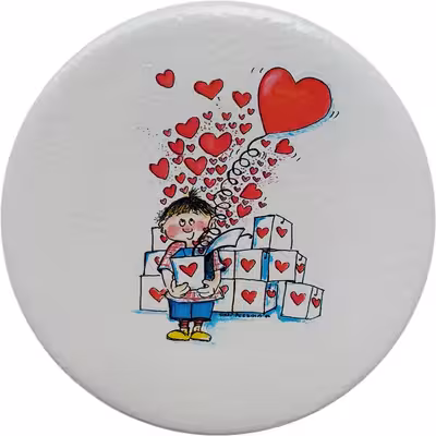 بشقاب دیوارکوب سفالی مدل عشق 2 مجموعه 2 عددی