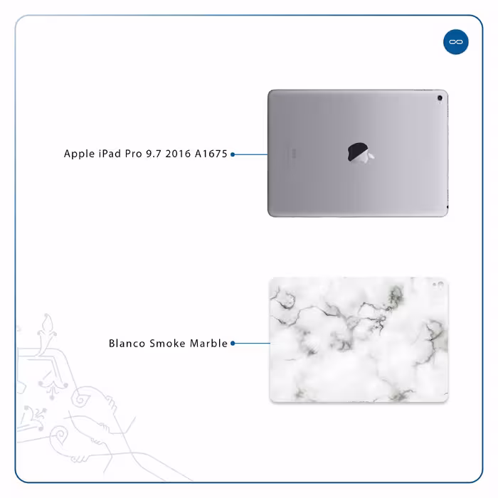 برچسب پوششی ماهوت مدل Blanco-Smoke-Marble مناسب برای تبلت اپل iPad Pro 9.7 2016 A1675