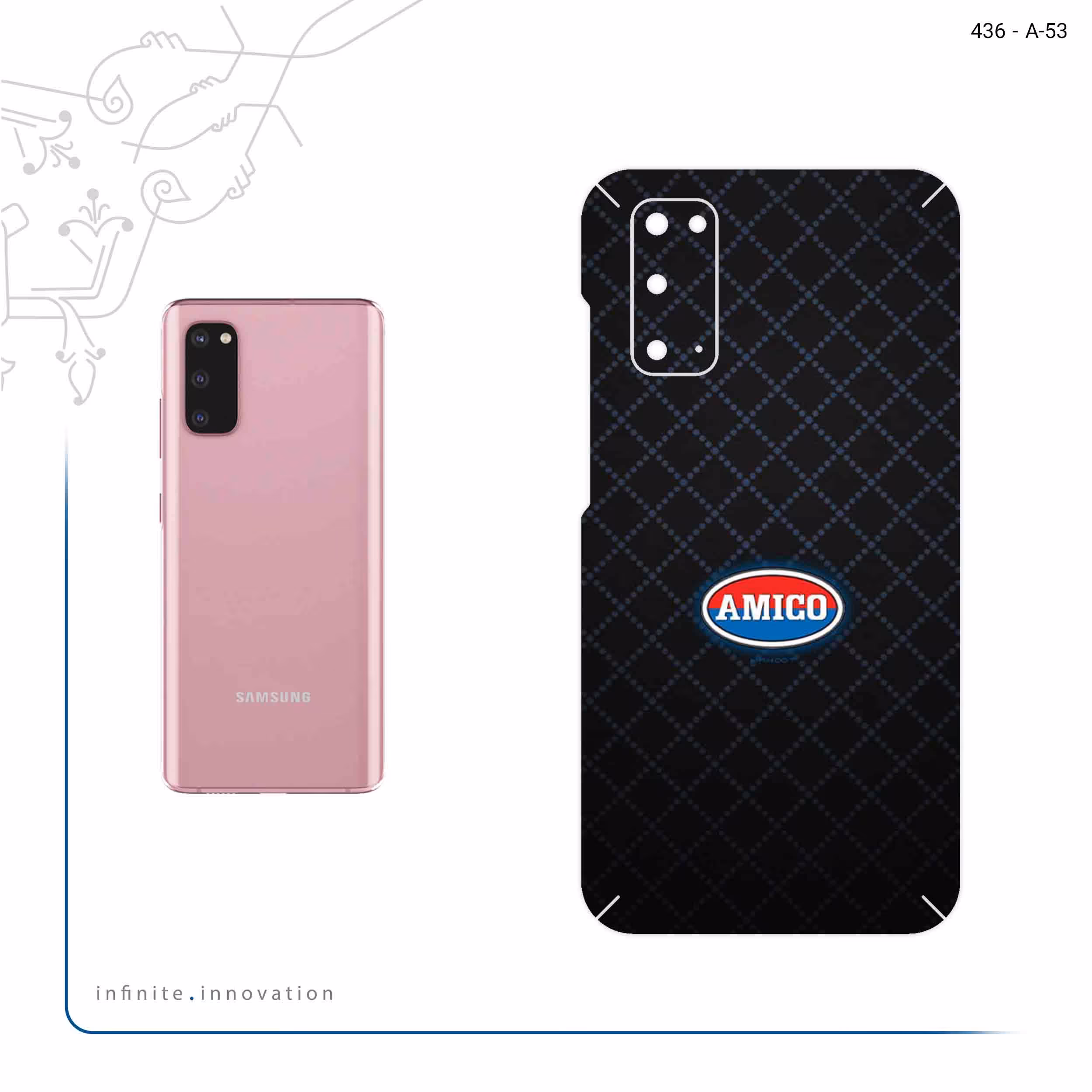 برچسب پوششی ماهوت مدل AMICO مناسب برای گوشی موبایل سامسونگ Galaxy S20