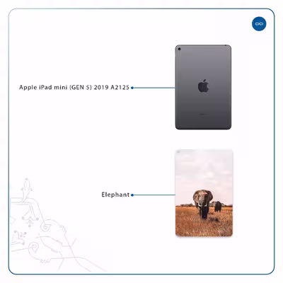 برچسب پوششی ماهوت مدل Elephant مناسب برای تبلت اپل iPad mini (GEN 5) 2019 A2125