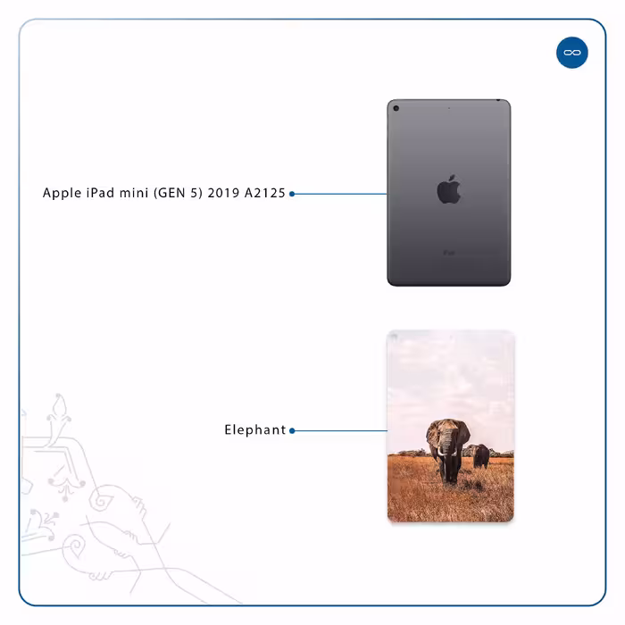 برچسب پوششی ماهوت مدل Elephant مناسب برای تبلت اپل iPad mini (GEN 5) 2019 A2125