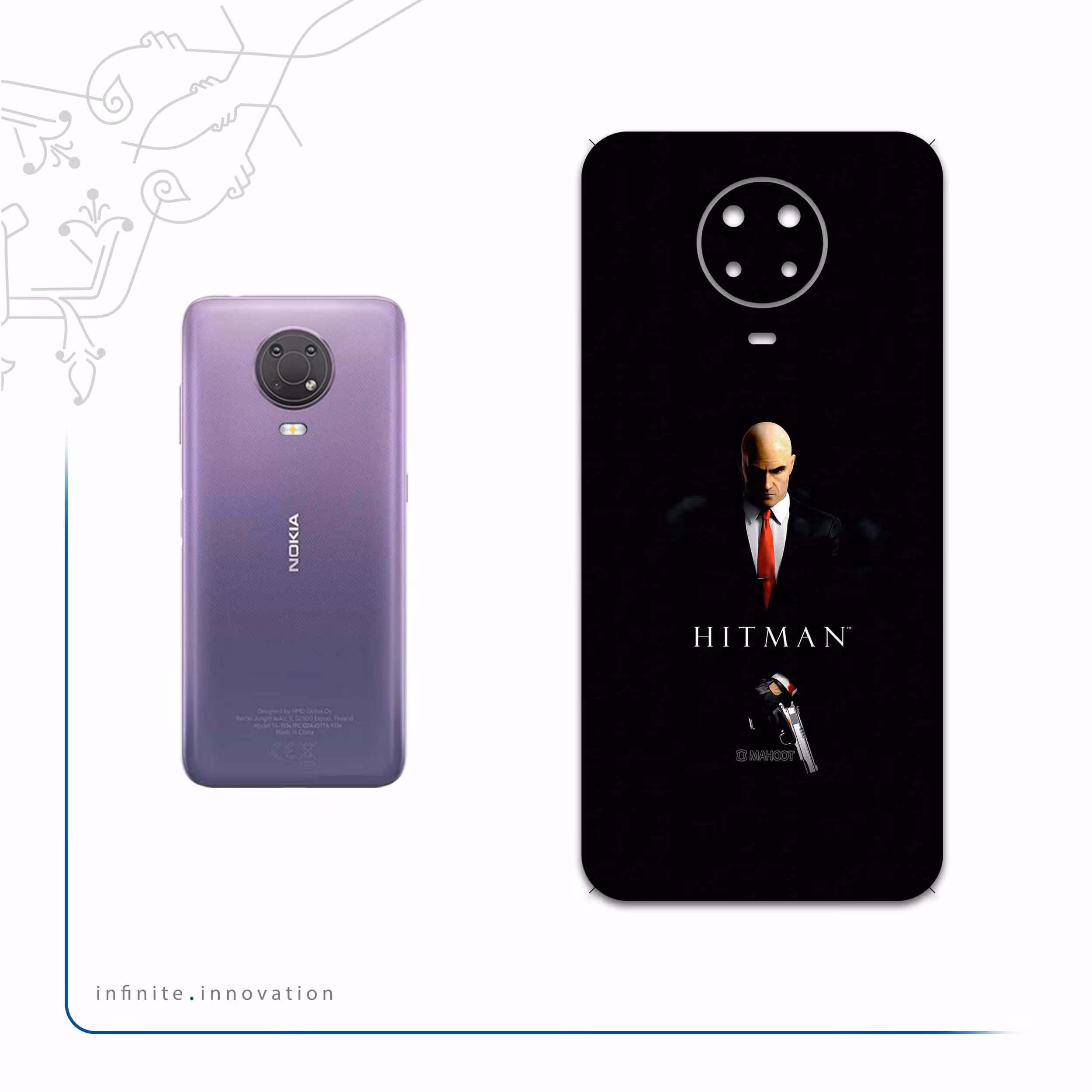 برچسب پوششی ماهوت مدل Hitman-Game مناسب برای گوشی موبایل نوکیا G20