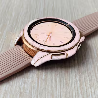 برچسب ماهوت طرح Blanco Pink Marble مناسب برای ساعت هوشمند سامسونگ Watch4 Classic 42mm