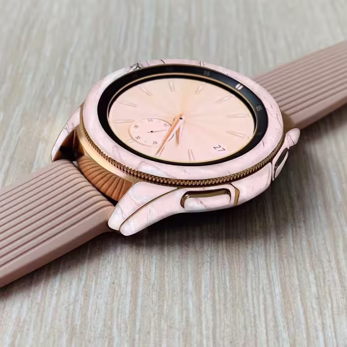 برچسب ماهوت طرح Blanco Pink Marble مناسب برای ساعت هوشمند سامسونگ Watch4 Classic 42mm