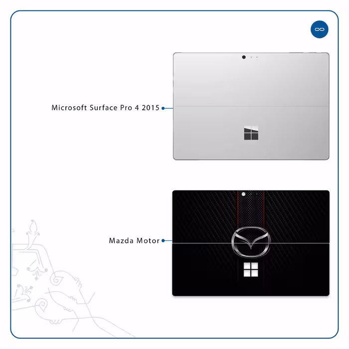 برچسب پوششی ماهوت مدل Mazda Motor مناسب برای تبلت مایکروسافت Surface Pro 4 2015