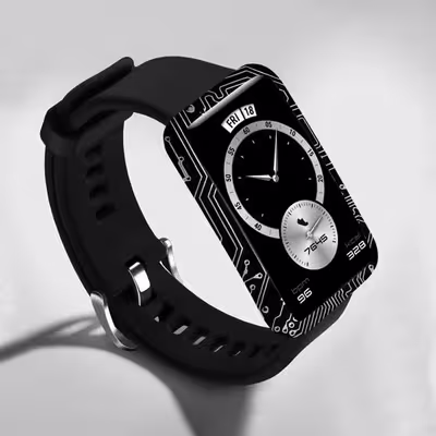 برچسب ماهوت طرح Black Printed Circuit Board مناسب برای ساعت هوشمند هوآوی Watch Fit