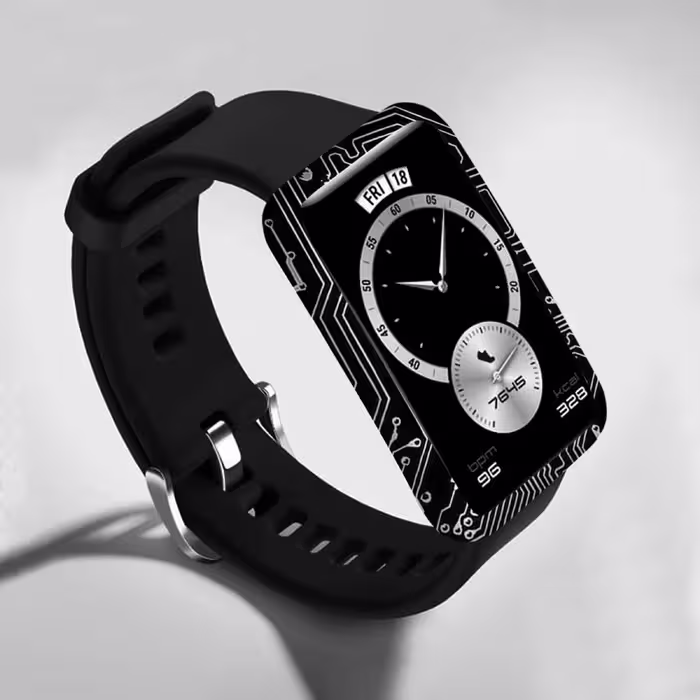 برچسب ماهوت طرح Black Printed Circuit Board مناسب برای ساعت هوشمند هوآوی Watch Fit