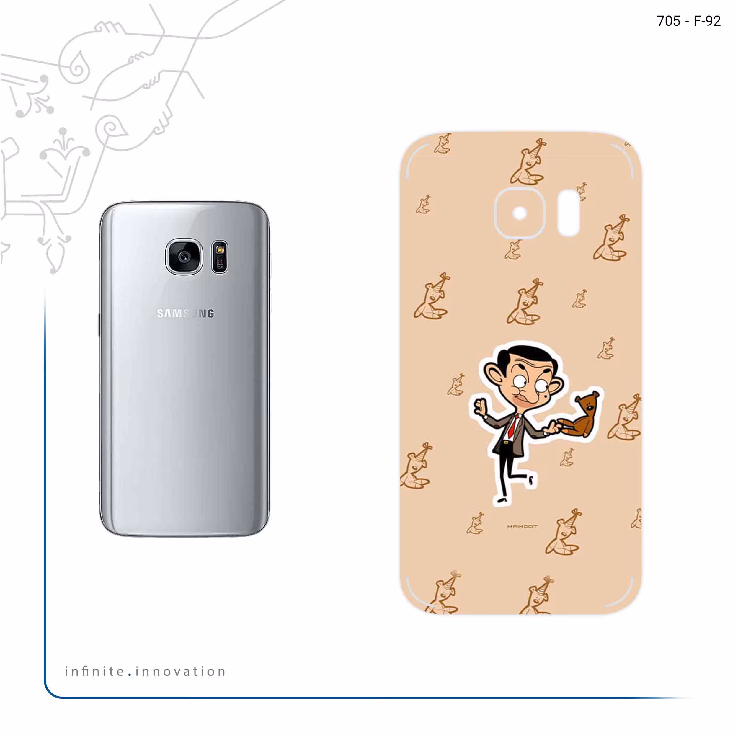 برچسب پوششی ماهوت مدل Mr.Bean مناسب برای گوشی موبایل سامسونگ Galaxy S7