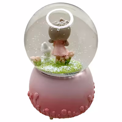 گوی موزیکال مدل پمپی Sweet Life طرح دختر مهربون و خرگوش کوچولو کد PA8