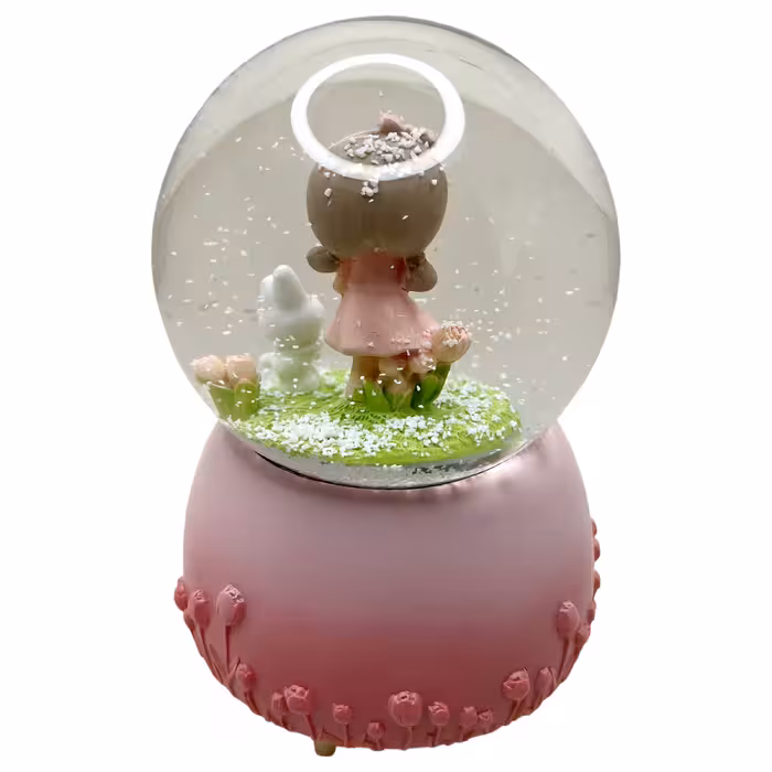 گوی موزیکال مدل پمپی Sweet Life طرح دختر مهربون و خرگوش کوچولو کد PA8