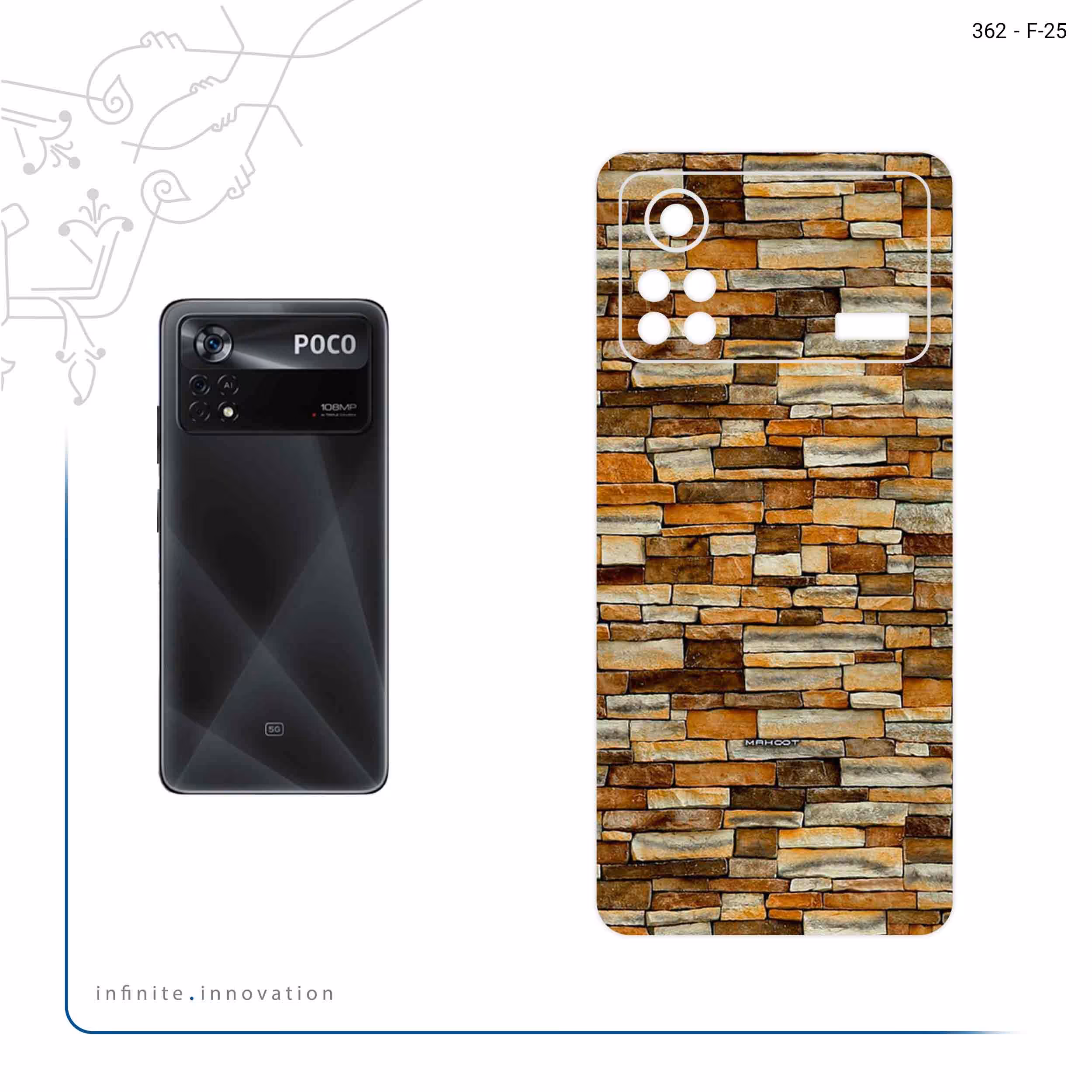 برچسب پوششی ماهوت مدل brickwall مناسب برای گوشی موبایل شیائومی Poco X4 Pro 5G