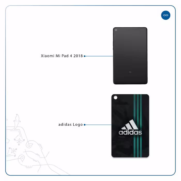برچسب پوششی ماهوت مدل adidas-Logo مناسب برای تبلت شیائومی Mi Pad 4 2018