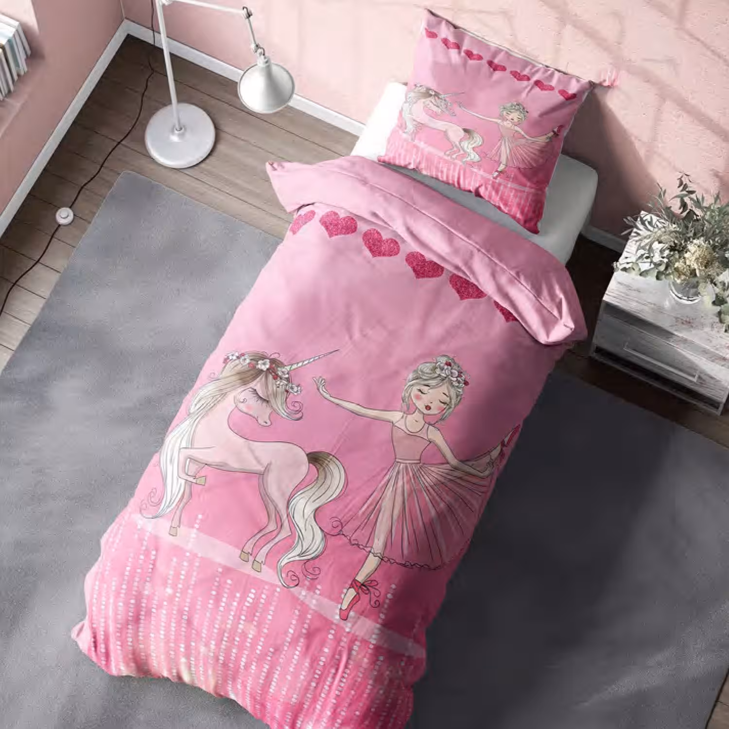 سرویس خواب کد M-8176 طرح تک شاخ یکنفره 4 تکه