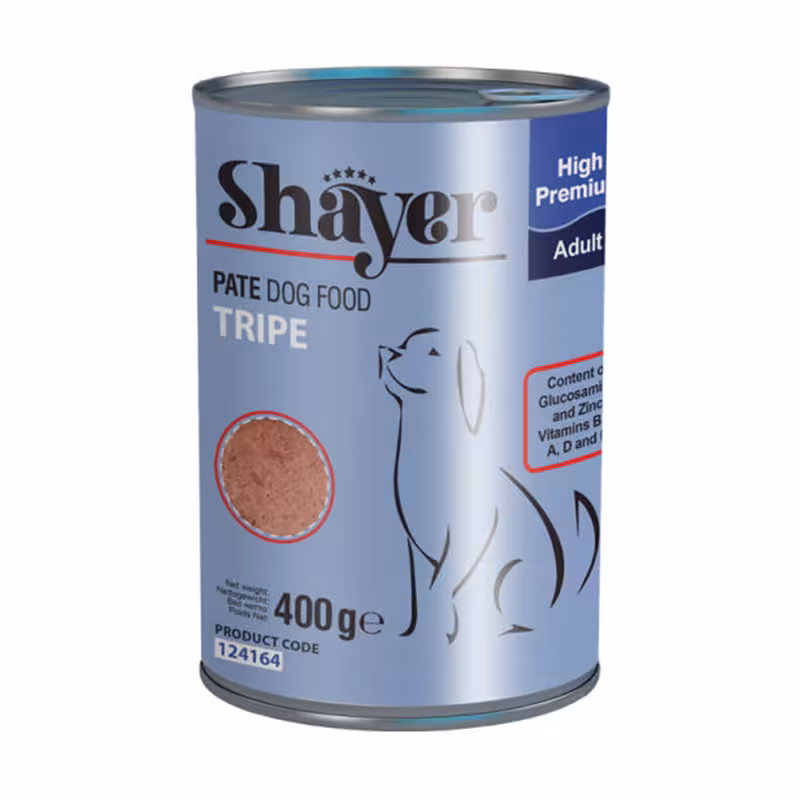 کنسرو پته سگ با طعم سیرابی شایر Shayer Pate With Tripe وزن 400 گرم