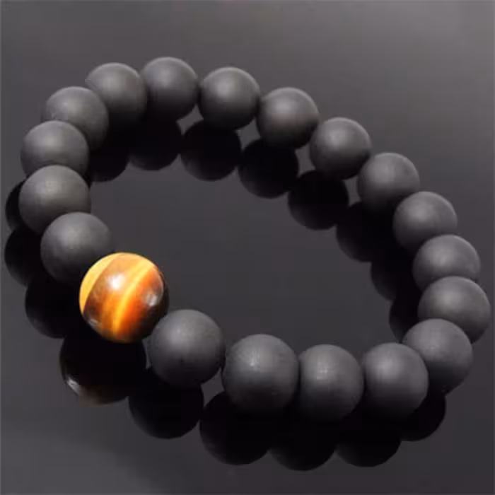 دستبند سنگ اونیکس مات