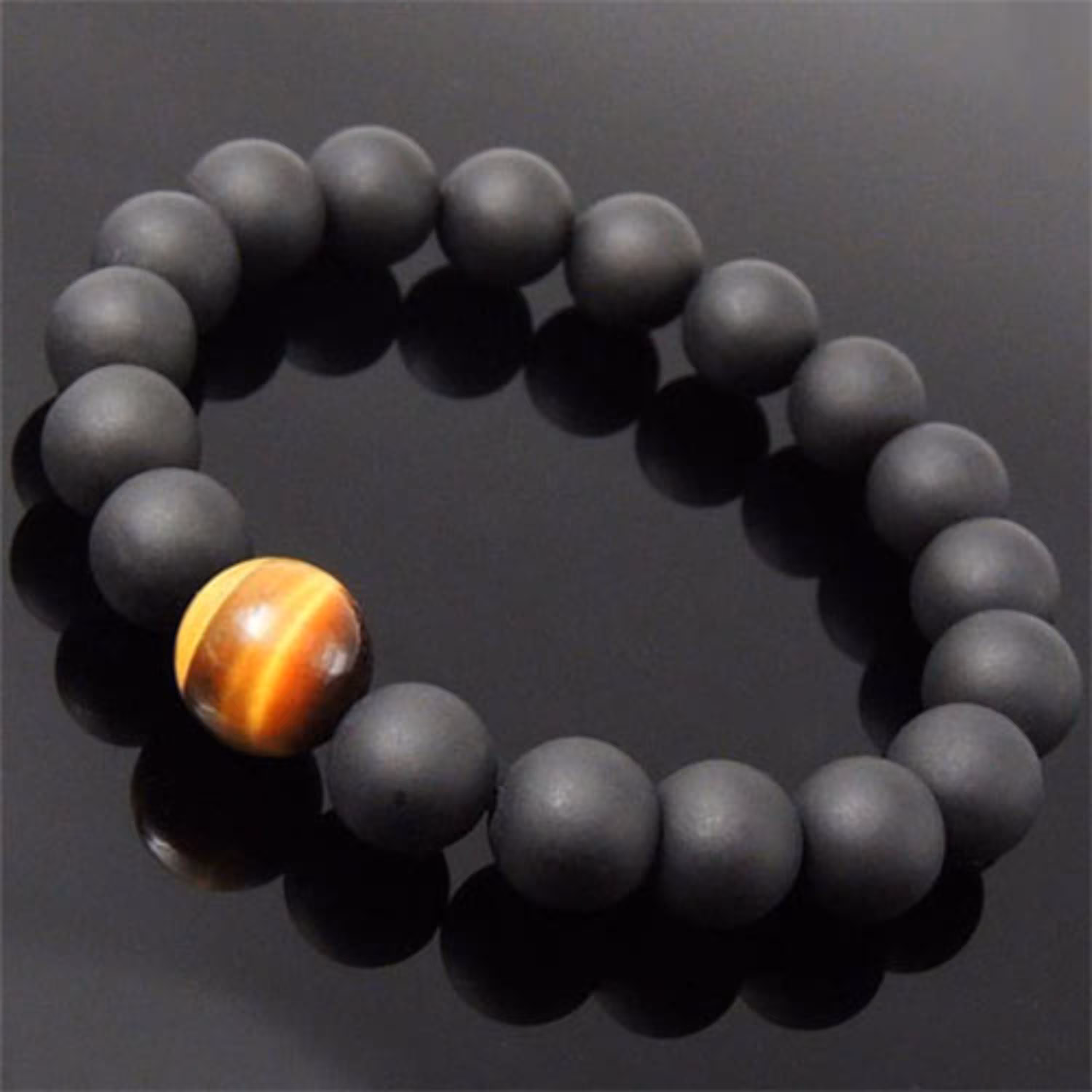 دستبند سنگ اونیکس مات