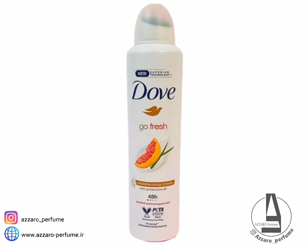 اسپری ضدتعریق داو مدل Go Fresh رایحه گریپ‌ فروت و لیموگراس حجم 250 میل