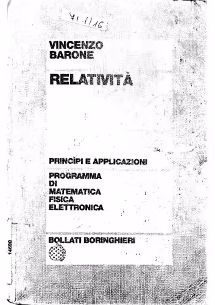 خرید و دانلود نسخه کامل کتاب Relatività. Principi e applicazioni
