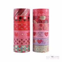 چسب نواری فانتزی واشی طلاکوب قرمز کد496