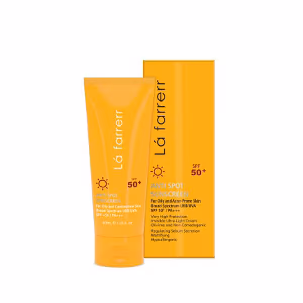 لافارر کرم ضد آفتاب و ضد لک بی رنگ SPF 50 مخصوص پوست های چرب و مستعد آکنه
