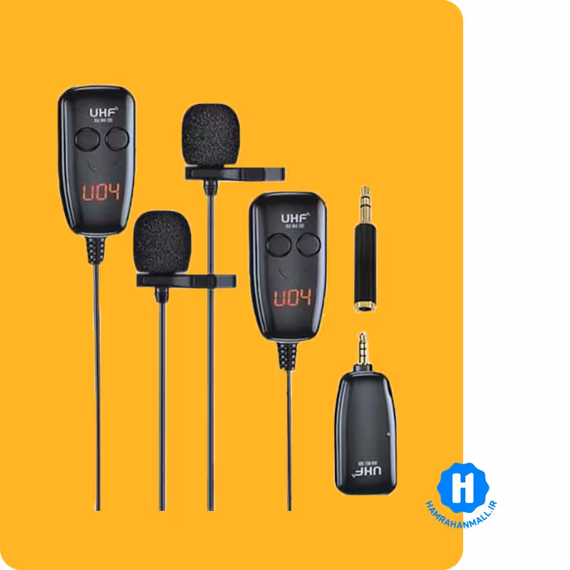 میکروفون یقه ای بی سیم AUX DUAL مدل UHF-040