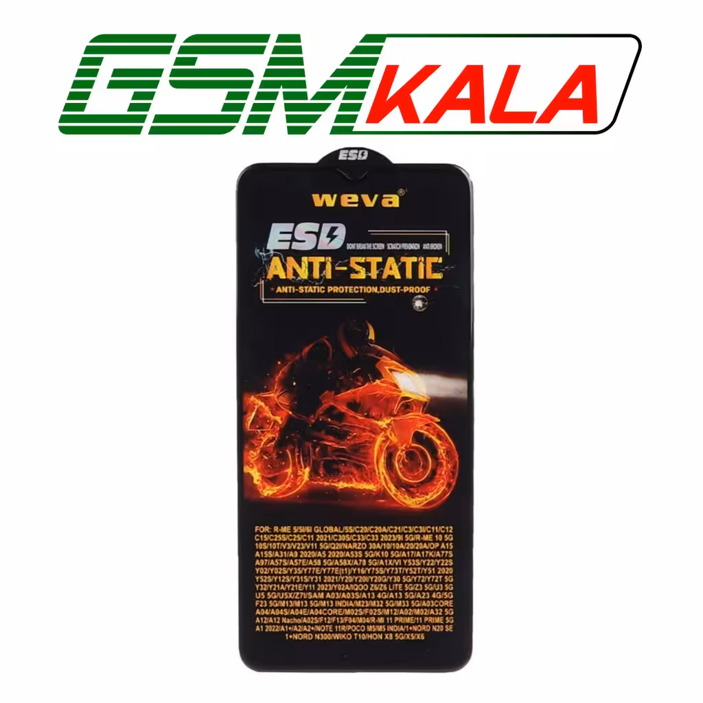 گلس Anti Static ESD Weva شیائومی Redmi A1 - Redmi A1 PLUS - Xiaomi Redmi 9 - 9A - 9C - 10A