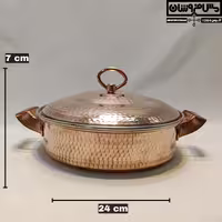 ماهیتابه مسی درب دار سایز 4 مدل پارسا