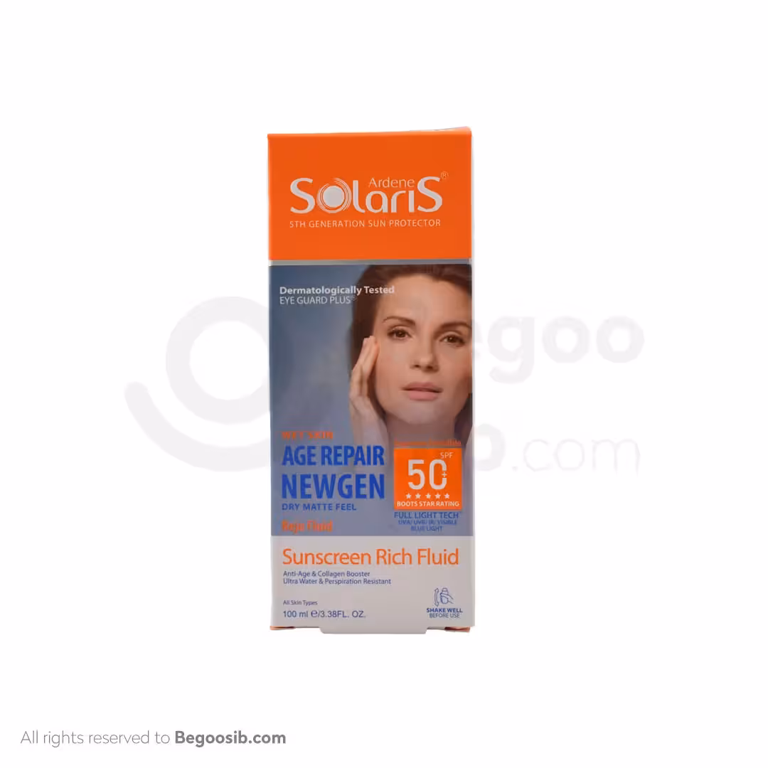 فلوئید ضد آفتاب و ضد چروک SPF50 سولاریس آردن مدل ایج ریپیر نیوژن 100 میلی لیتر