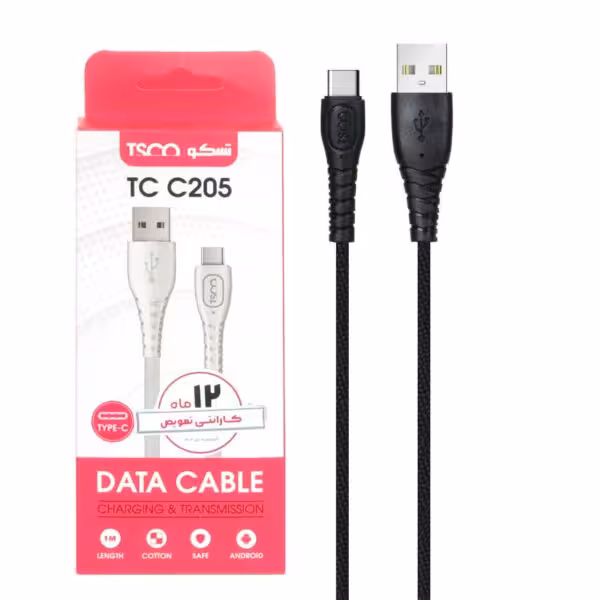کابل شارژ فست Type-C تسکو TCC 205 -کد3843