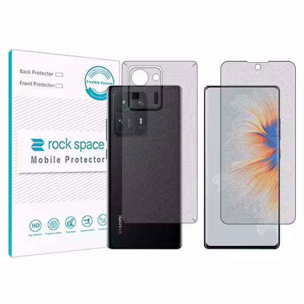 گلس صفحه نمایش و پشت گوشی شیائومی نسخه Mix 4 مدل نانو هیدروژل گیمینگ برند راک اسپیس کدSS