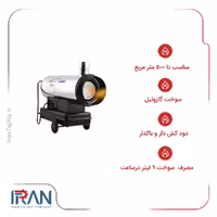 جت‌هیتر گازوئیلی دودکش‌دار نیرو تهویه البرز مدل QELB-110