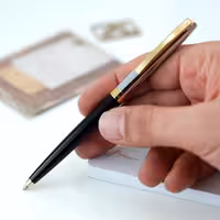 خودکار شیفر ساگاریس مشکی کروم گیره طلایی SHEAFFER Sagaris BP black and chrome with GT