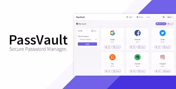 دانلود اسکریپت مدیریت پسورد PassVault