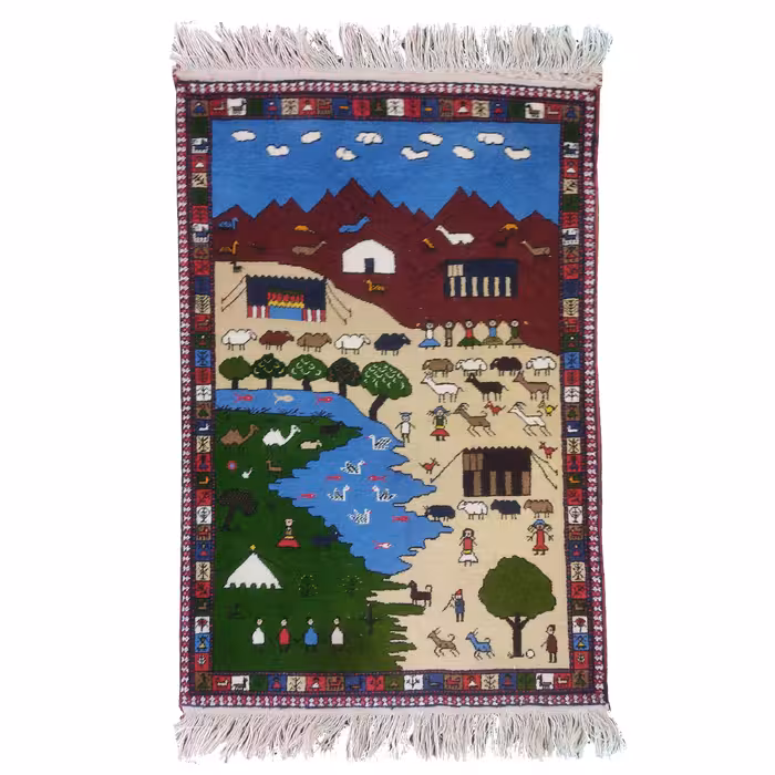 گبه دستباف قشقایی کد 04 طرح عشایر