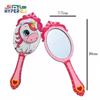 آینه دستی چوبی فانتزی دخترانه طرح یونیکورن