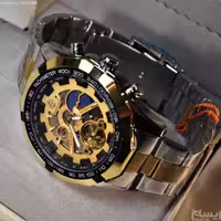 SHADOW WATCH SD8139M جدید اتوماتیک شادو اتومات 4 موتوره صفحه با طراحی سه رنگ بسیار جذاب ** دورصفحه مدرج ** دور شیشه چند ظلعی