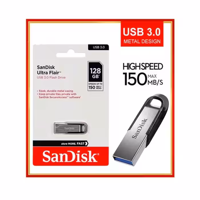 فلش 128GB مدل SANDISK ULTRA FLAIR